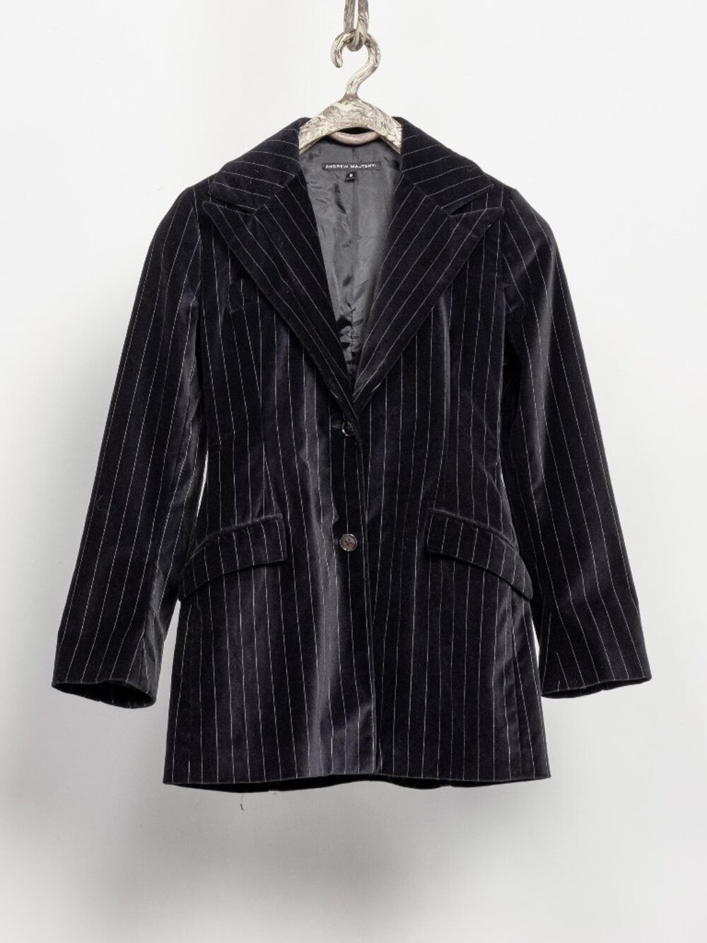 BLACK VELVET Pinstripe BLAZER Jacket Coat Menswear / Xs